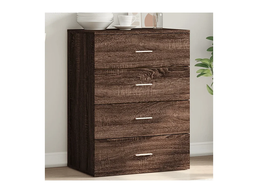 Buffet chêne marron 60x39x80 cm bois d'ingénierie