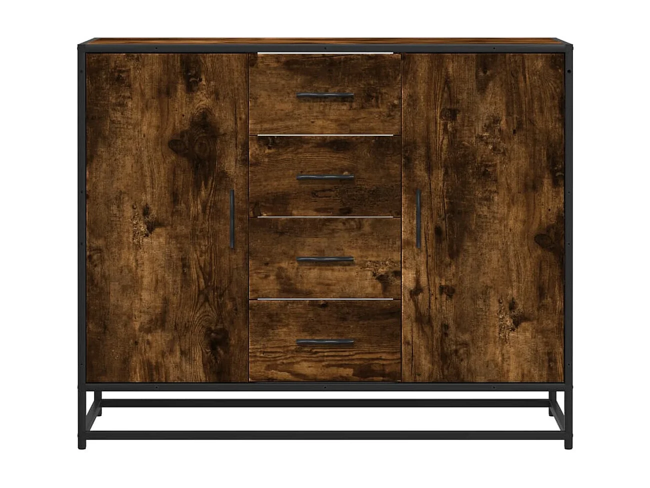 Dressoir 92x35x76 cm bewerkt hout gerookt eikenkleurig