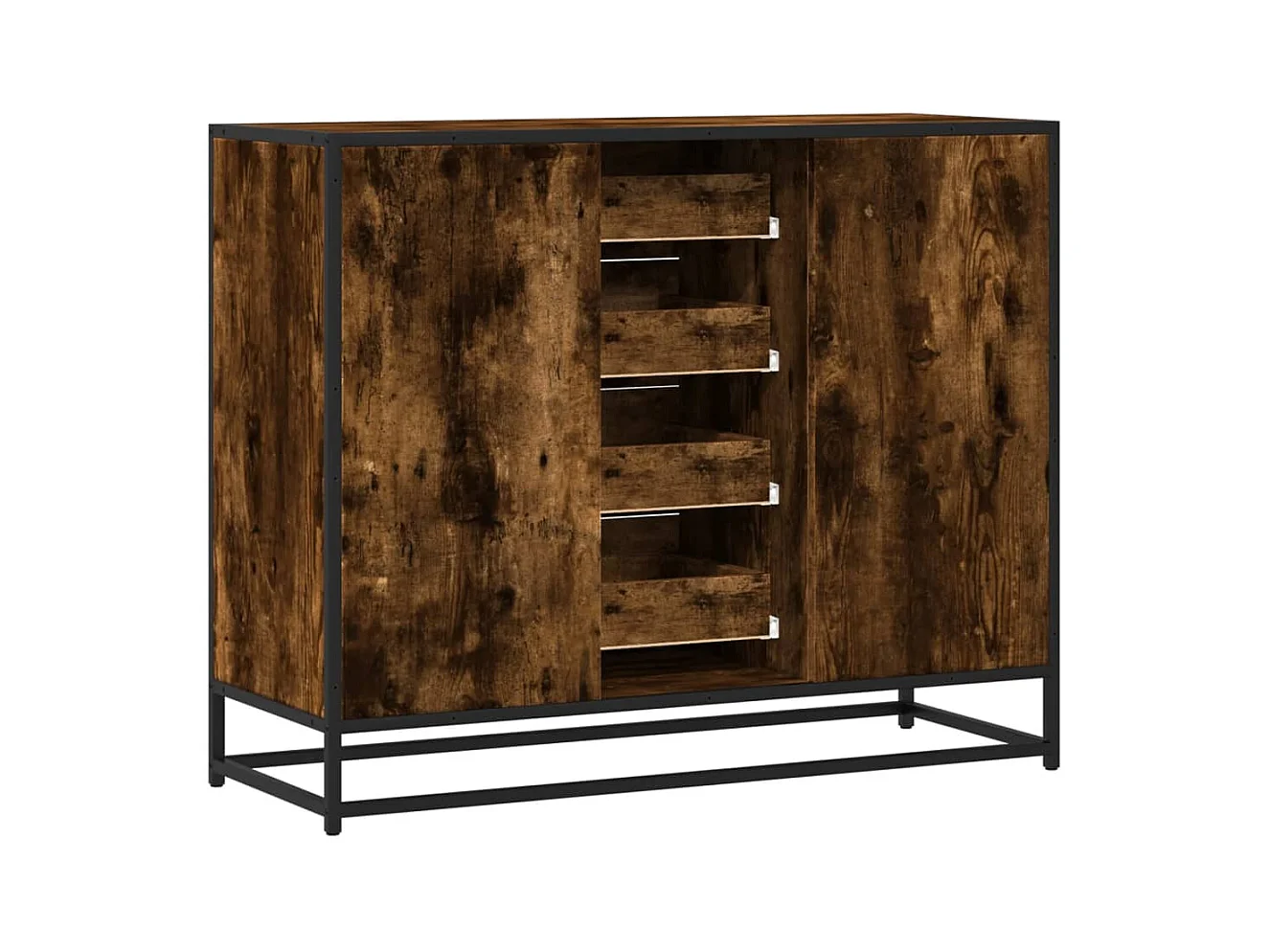 Dressoir 92x35x76 cm bewerkt hout gerookt eikenkleurig