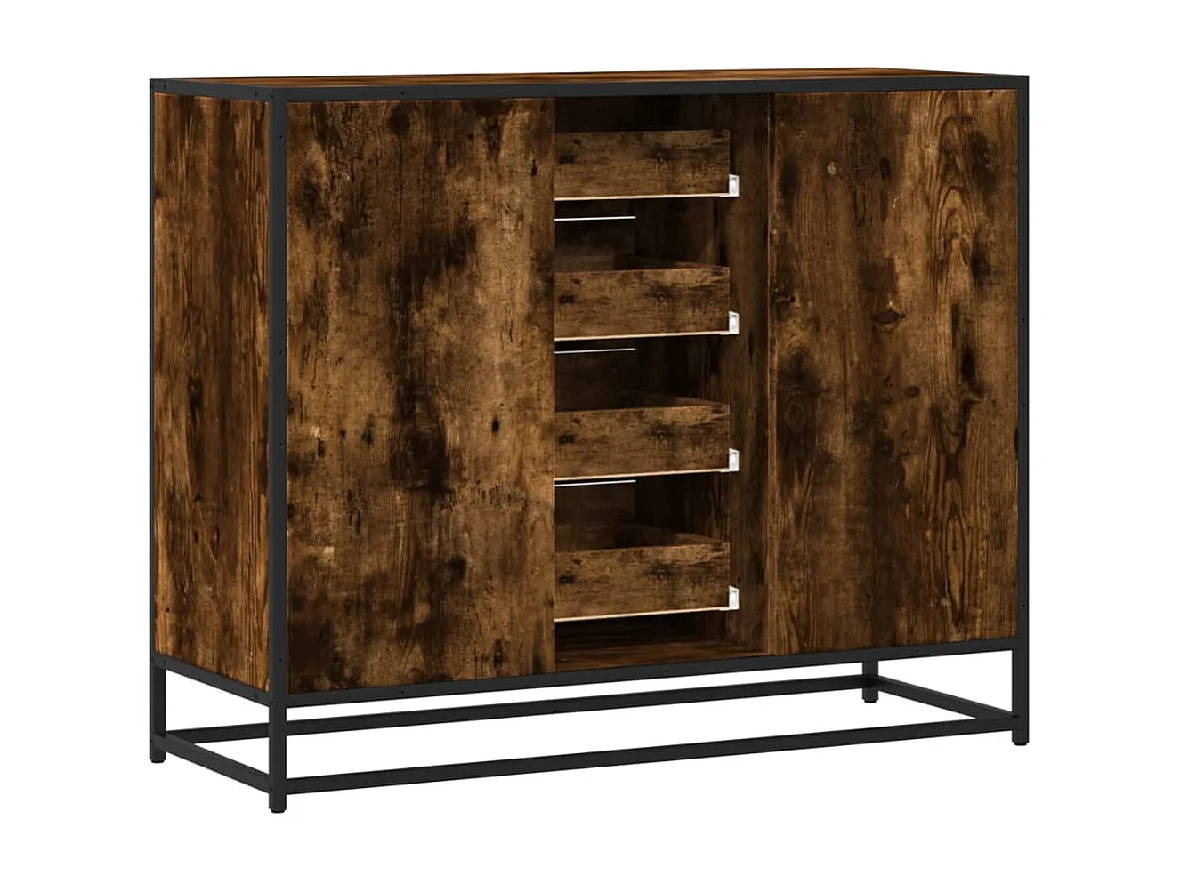 Dressoir 92x35x76 cm bewerkt hout gerookt eikenkleurig