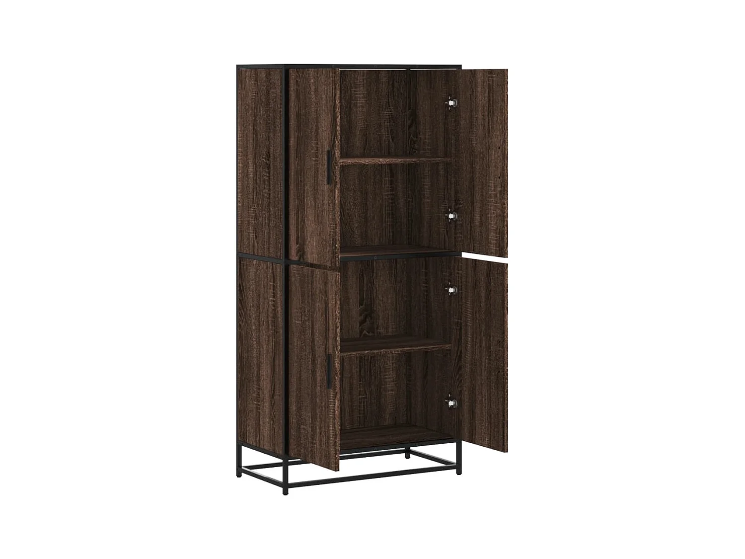 Buffet haut chêne marron 68x35x139 cm bois d'ingénierie