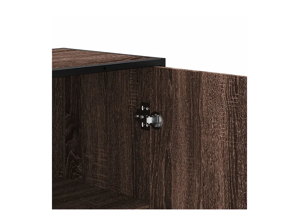 Buffet haut chêne marron 68x35x139 cm bois d'ingénierie