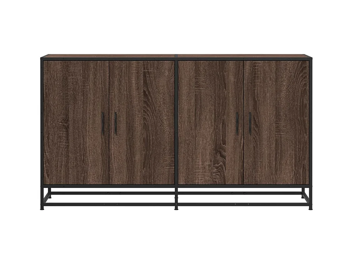 Buffet chêne marron 134x35x76 cm bois d'ingénierie