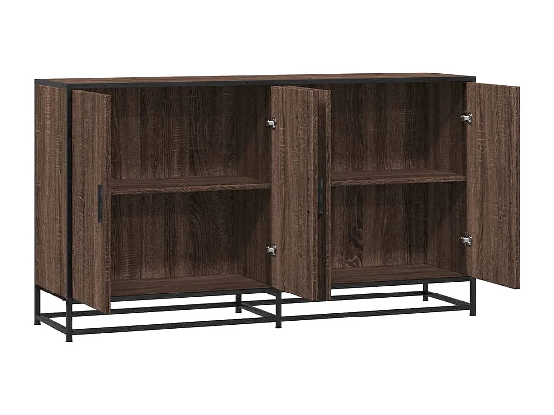 Buffet chêne marron 134x35x76 cm bois d'ingénierie