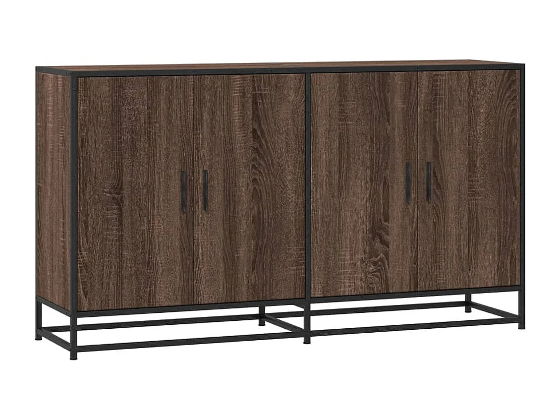 Buffet chêne marron 134x35x76 cm bois d'ingénierie