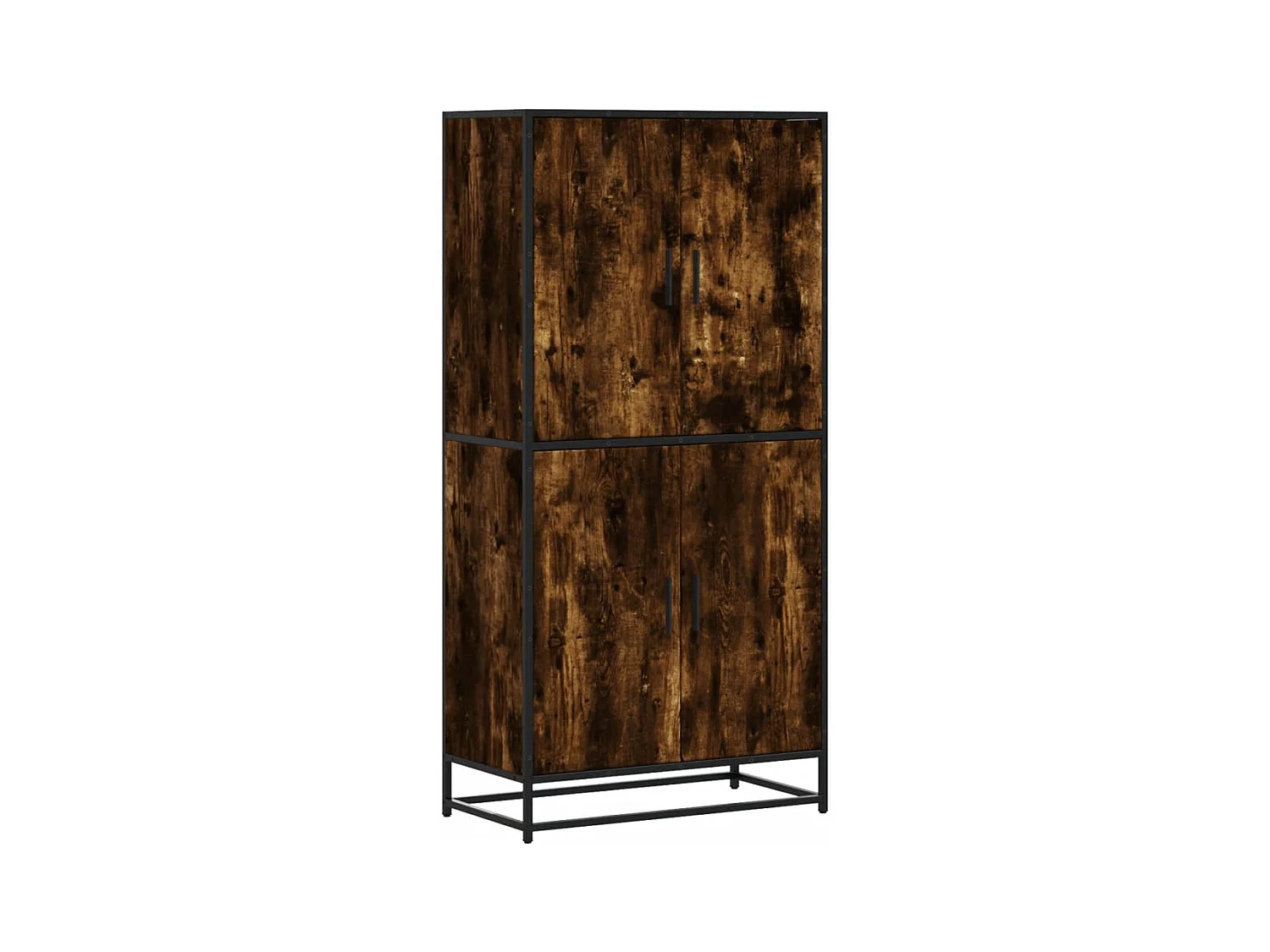 Hoge kast 68x35x139 cm bewerkt hout gerookt eikenkleurig