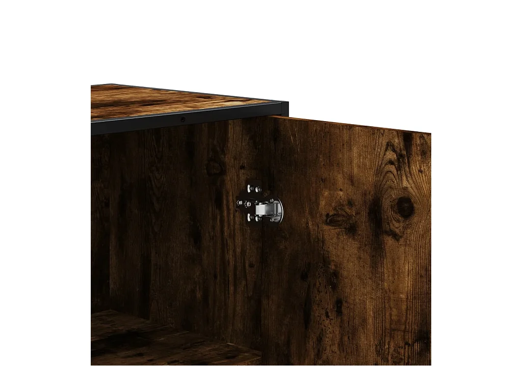 Hoge kast 68x35x139 cm bewerkt hout gerookt eikenkleurig