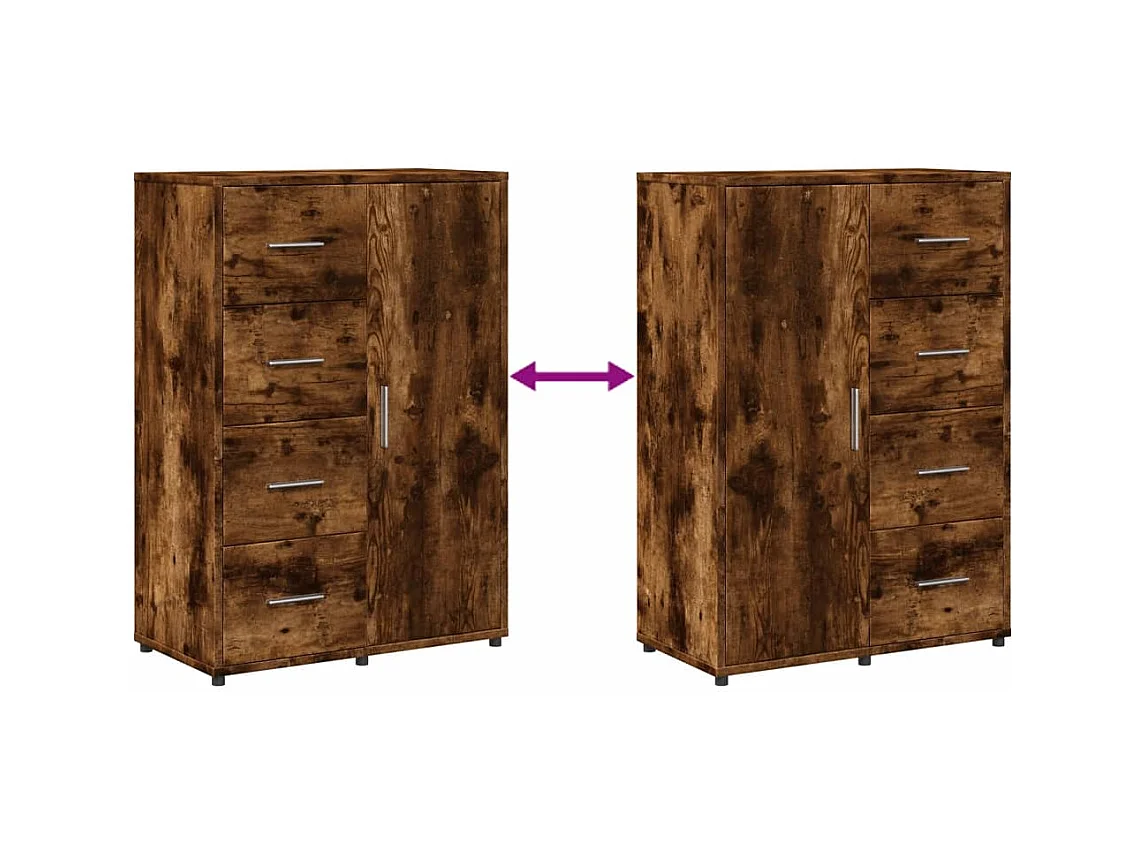 Buffet chêne fumé 60x31x84 cm bois d'ingénierie