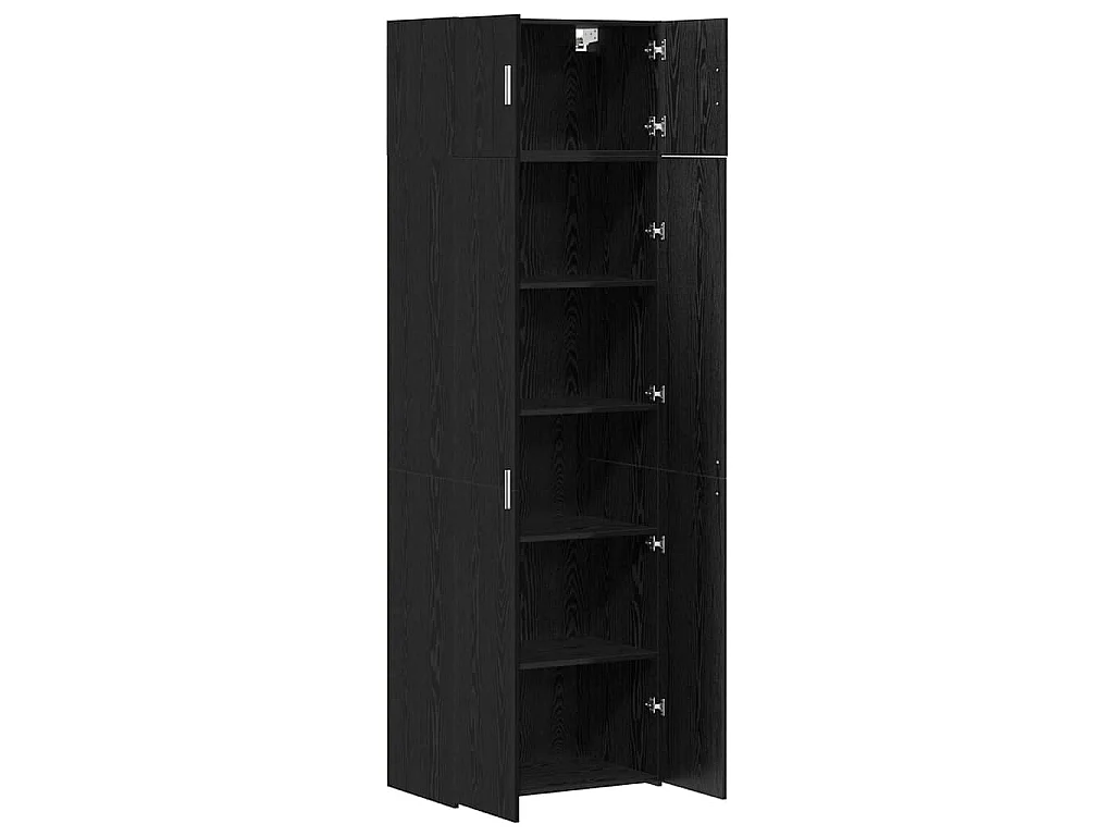 Opbergkast 3 pcs Zwart Eiken