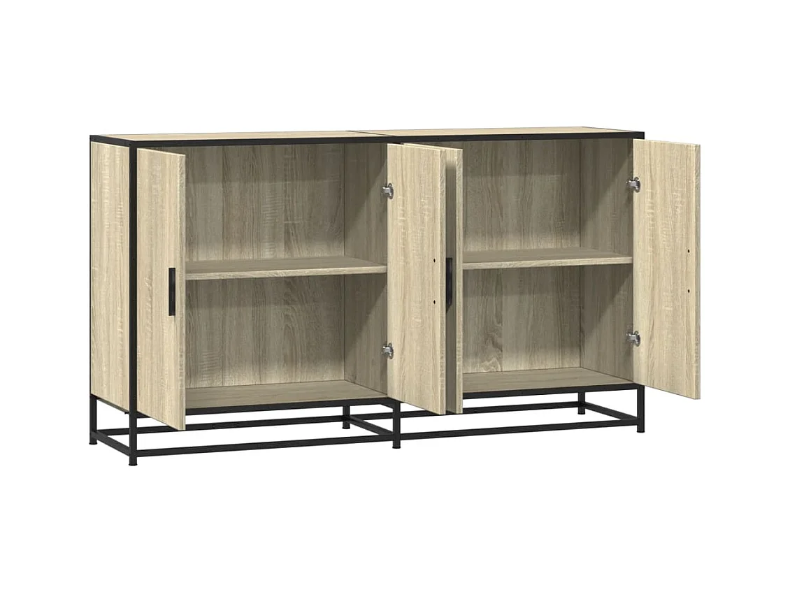 Buffet chêne sonoma 134x35x76 cm bois d'ingénierie