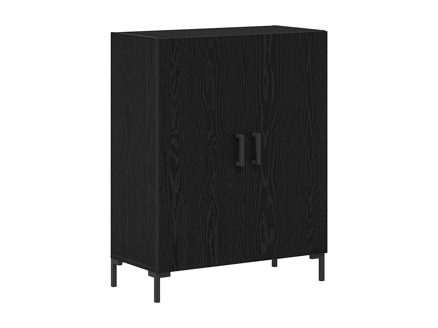 Highboard Schwarz Eichen-Optik 69,5 x 34 x 180 cm Holzwerkstoff