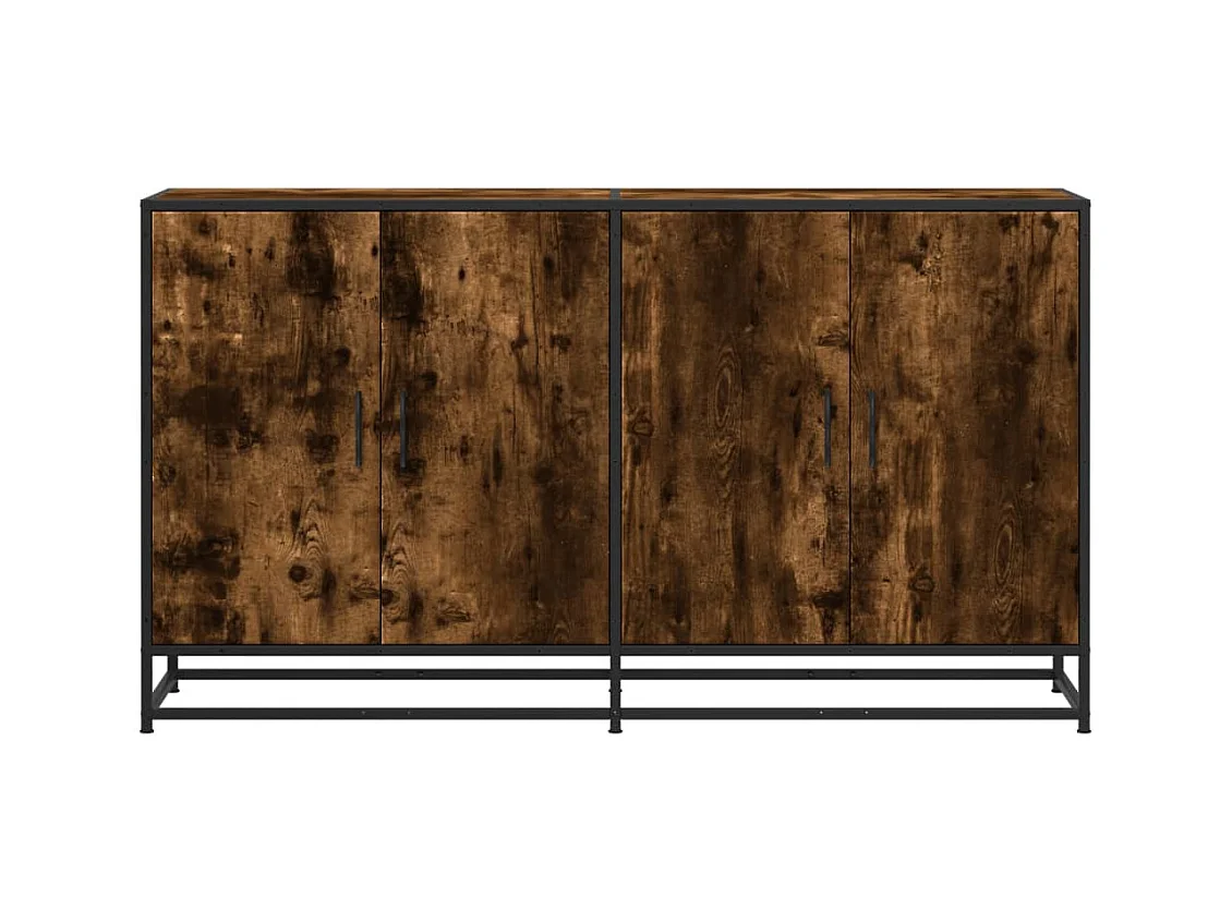 Dressoir 134x35x76 cm bewerkt hout gerookt eikenkleurig