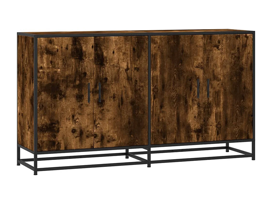 Dressoir 134x35x76 cm bewerkt hout gerookt eikenkleurig