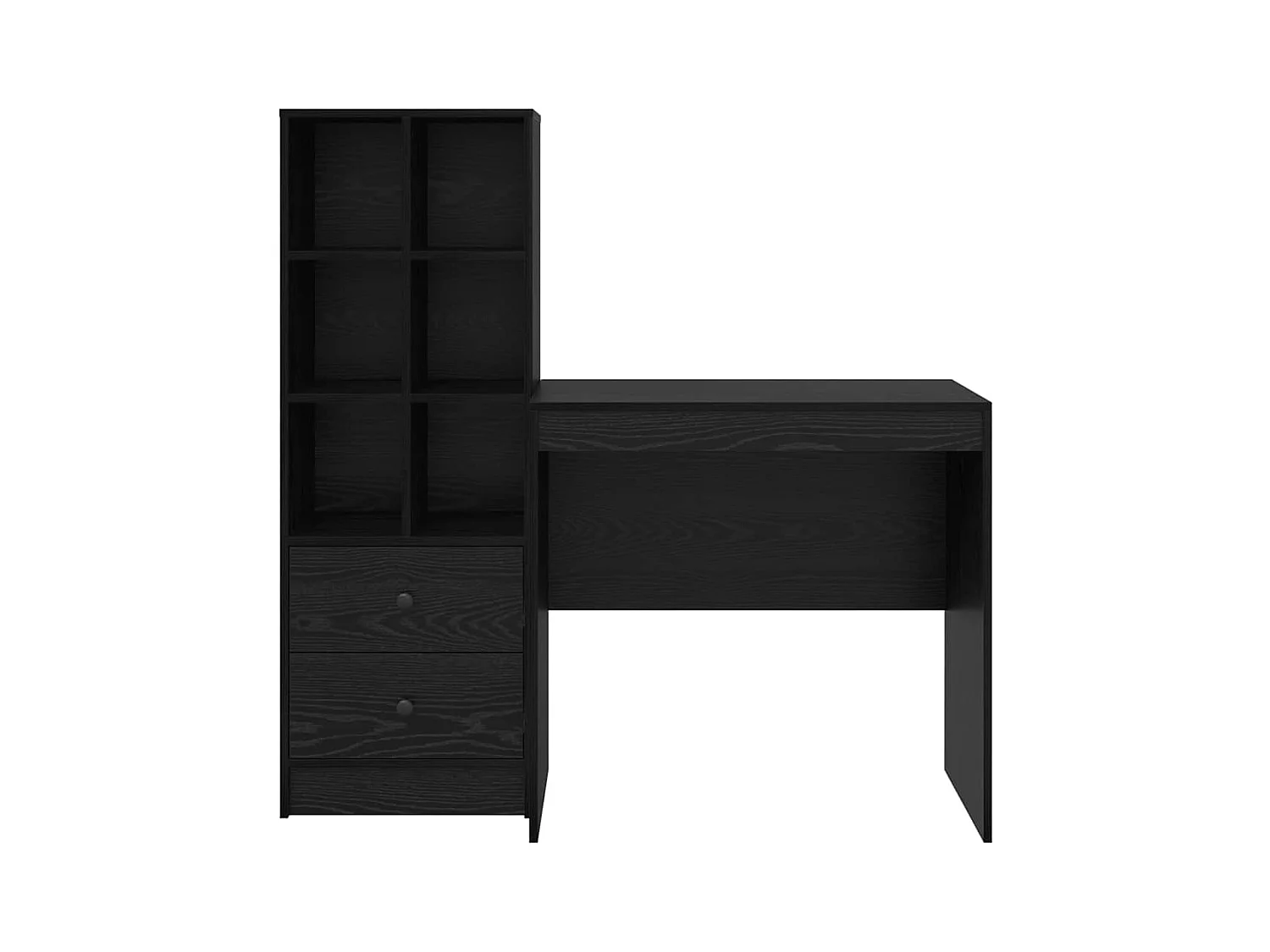 Bureau avec rangement 2 pcs Chêne noir Bois d'ingénierie