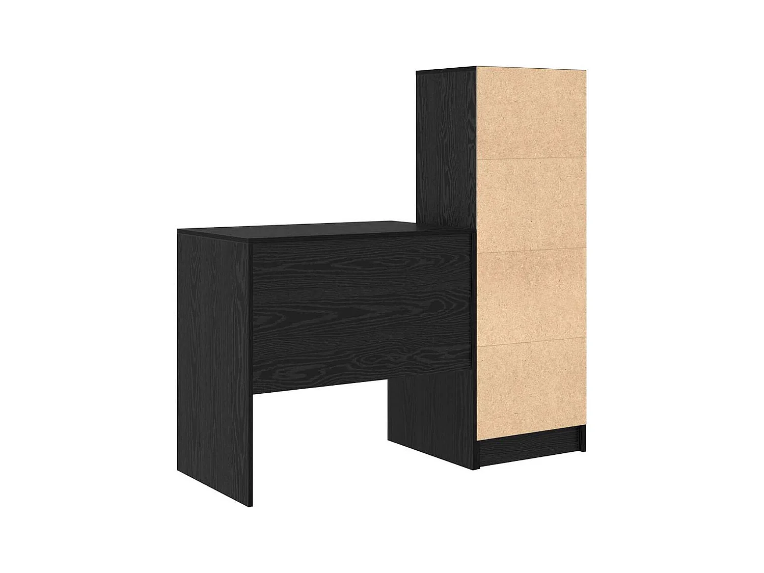 Bureau avec rangement 2 pcs Chêne noir Bois d'ingénierie