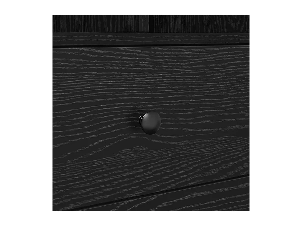 Bureau avec rangement 2 pcs Chêne noir Bois d'ingénierie