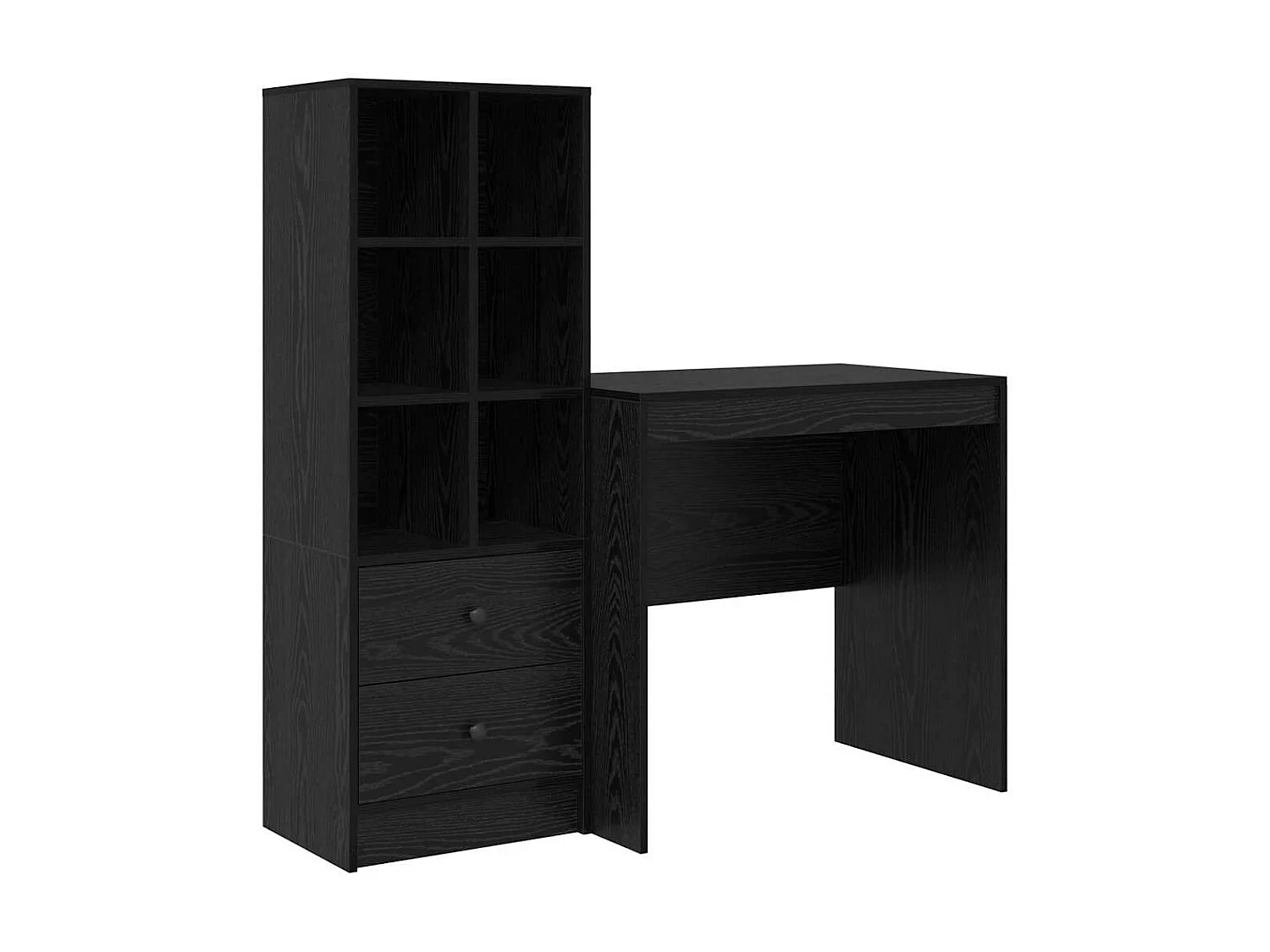 Bureau avec tiroir 2 pcs Chêne noir