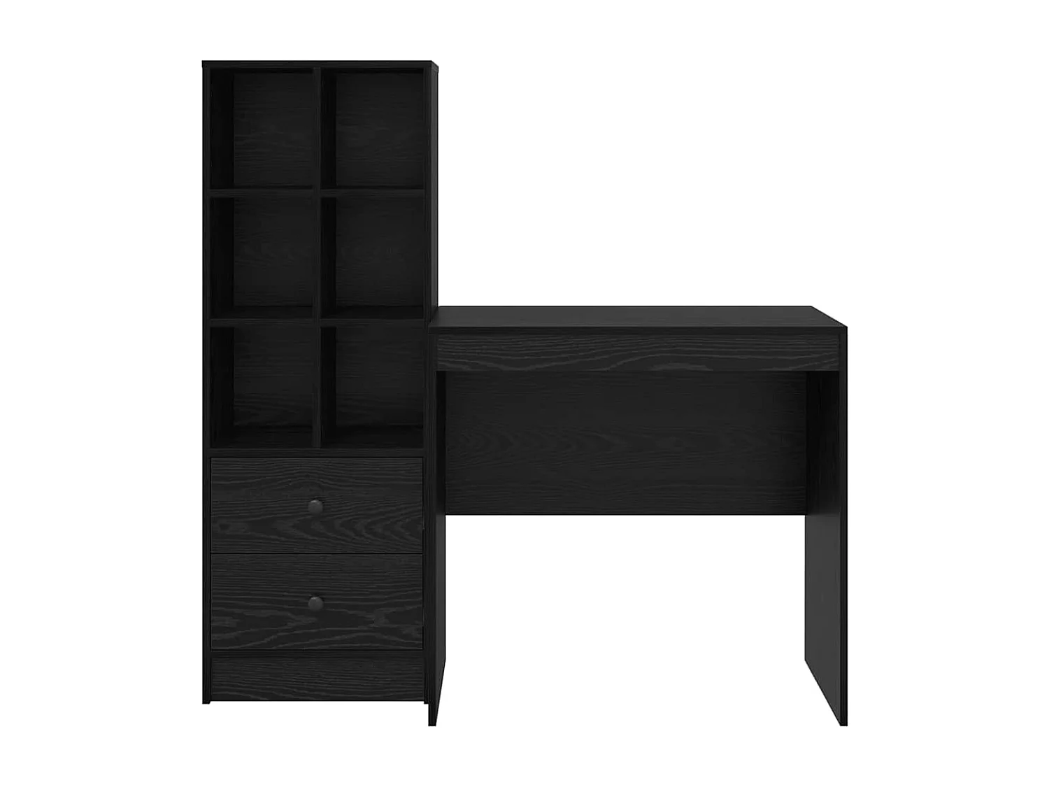 Bureau avec tiroir 2 pcs Chêne noir