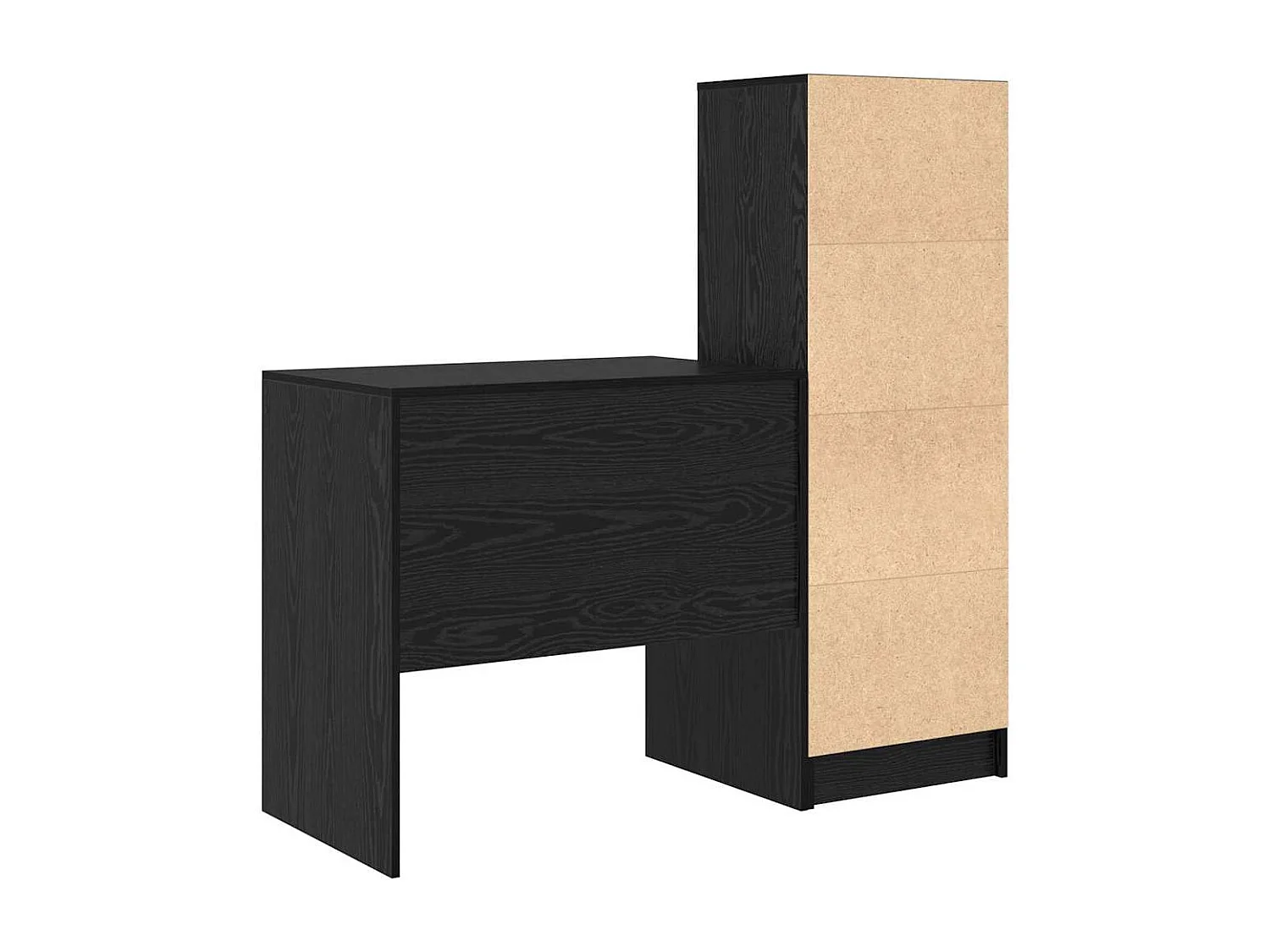 Bureau avec tiroir 2 pcs Chêne noir