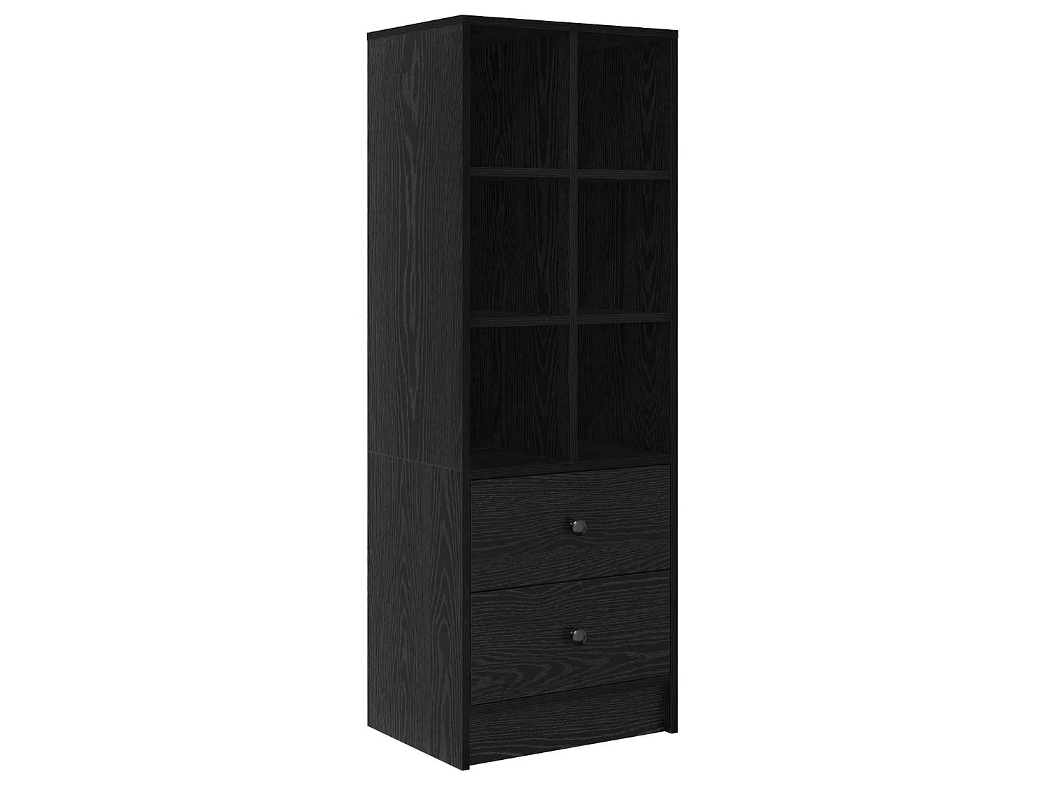 Bureau avec tiroir avec étagère avec stockage 2 pcs Chêne noir