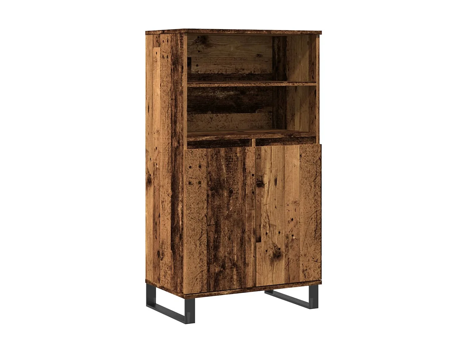 Buffet haut vieux bois 60x36x110 cm bois d'ingénierie