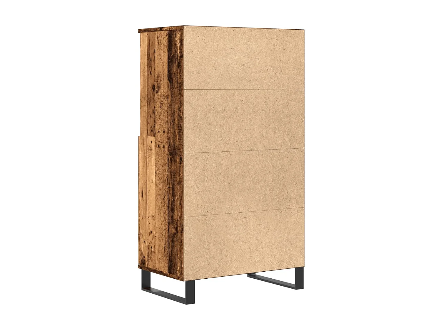 Aparador alto madera de ingeniería envejecida 60x36x110 cm