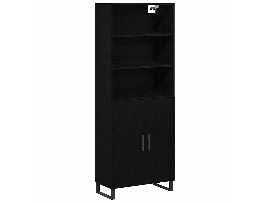 Haut Armoire 2 pc Chêne noir 69,5 x 34 x 180 cm