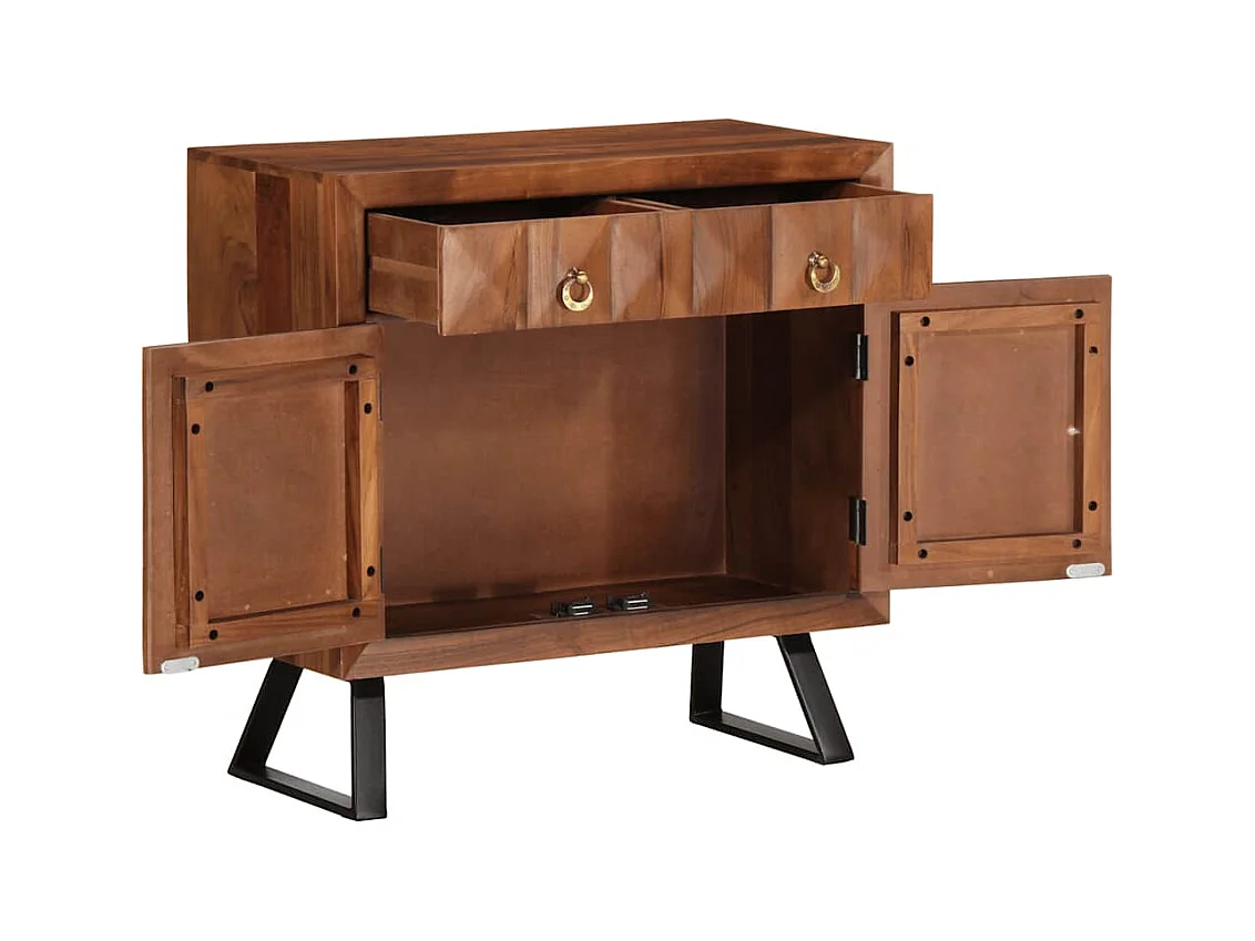 Armoire à tiroirs marron miel 70x35x70 cm bois massif d'acacia