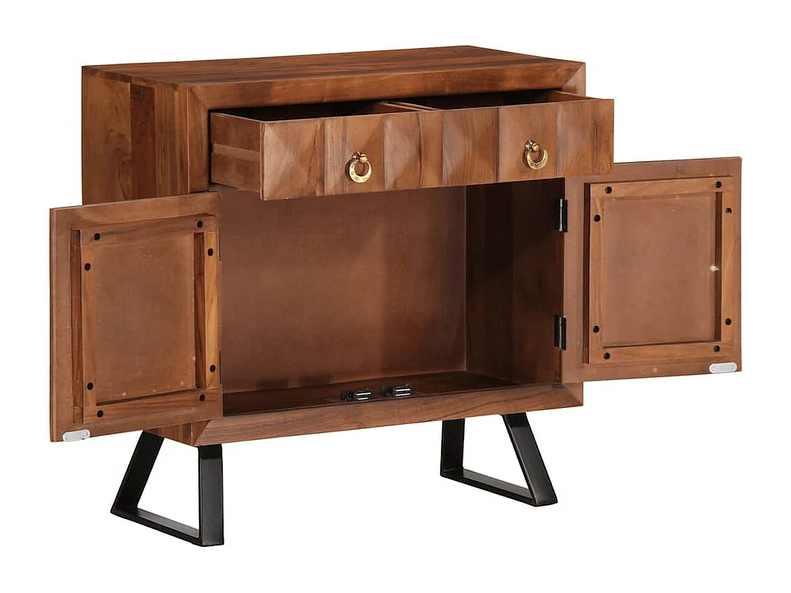 Cassettiera Marrone ambra 70x35x70 cm in Legno Massello Acacia