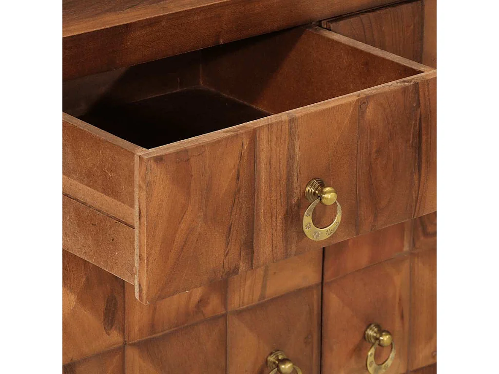 Cassettiera Marrone ambra 70x35x70 cm in Legno Massello Acacia