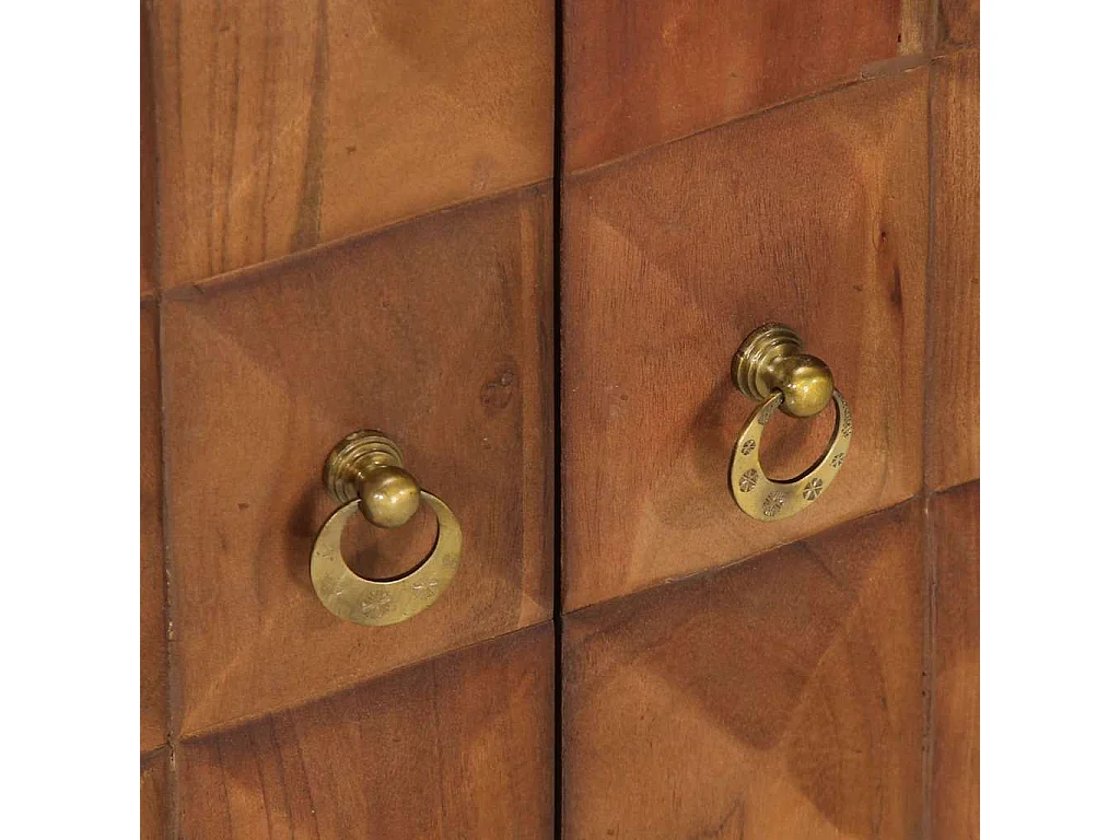 Cassettiera Marrone ambra 70x35x70 cm in Legno Massello Acacia