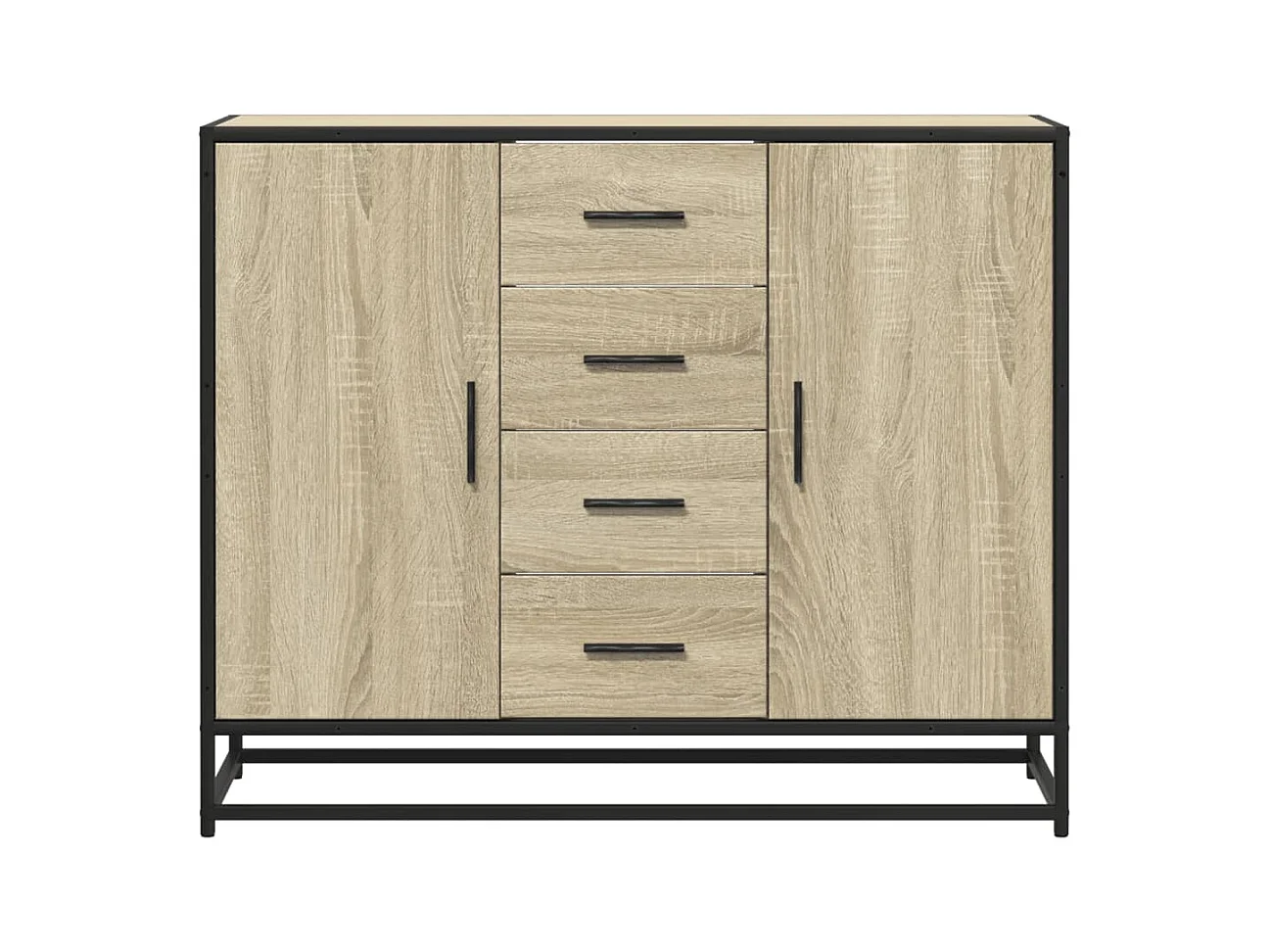 Buffet chêne sonoma 92x35x76 cm bois d'ingénierie
