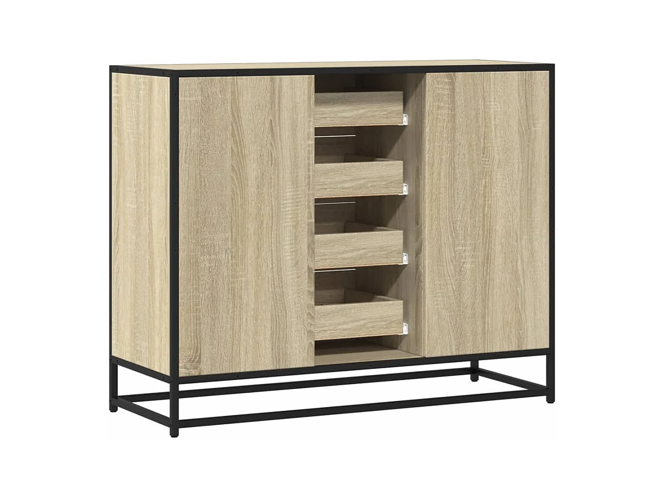 Buffet chêne sonoma 92x35x76 cm bois d'ingénierie