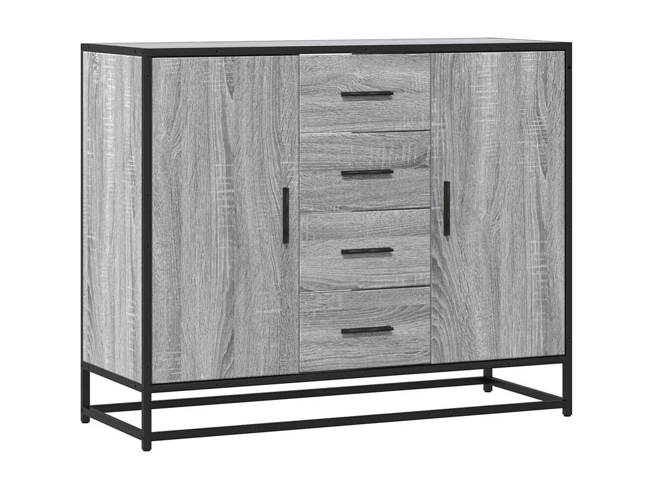 Sideboard Grau Sonoma 92x35x76 cm Holzwerkstoff
