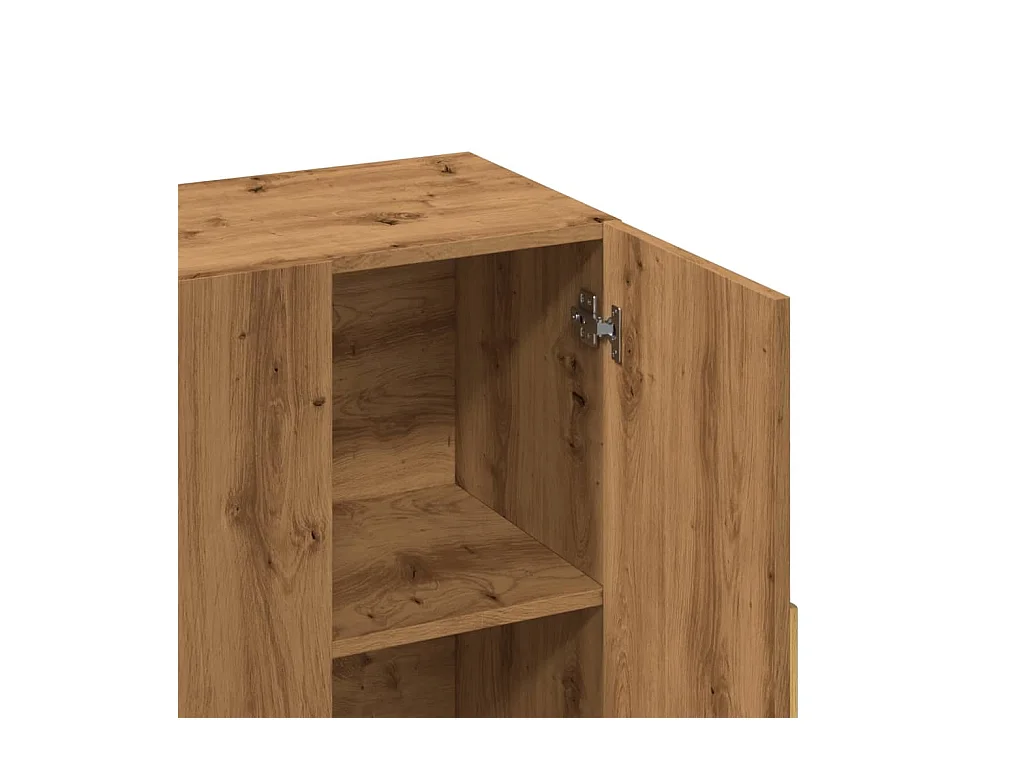 Dressoir 90x34x80 cm bewerkt hout artisanaal eikenkleur