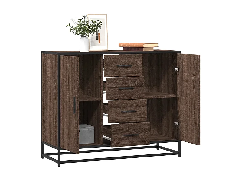 Buffet chêne marron 92x35x76 cm Bois d'ingénierie