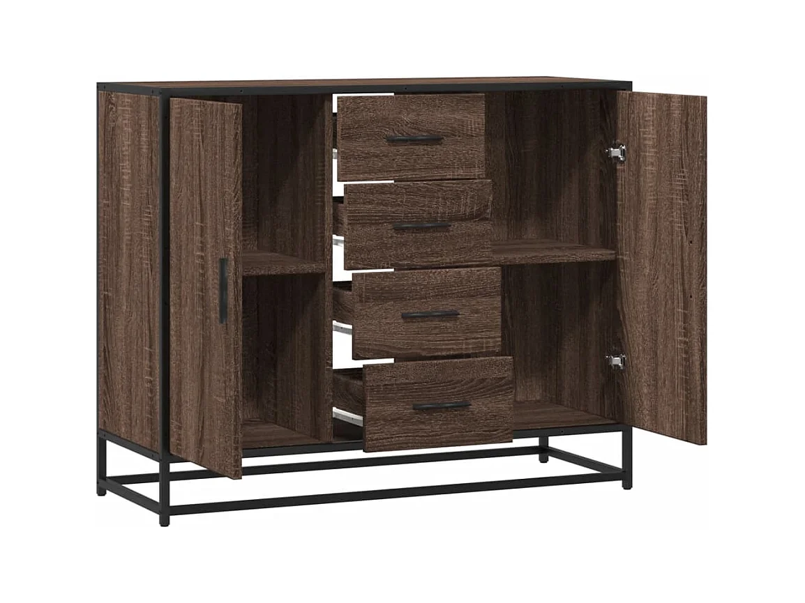 Buffet chêne marron 92x35x76 cm Bois d'ingénierie