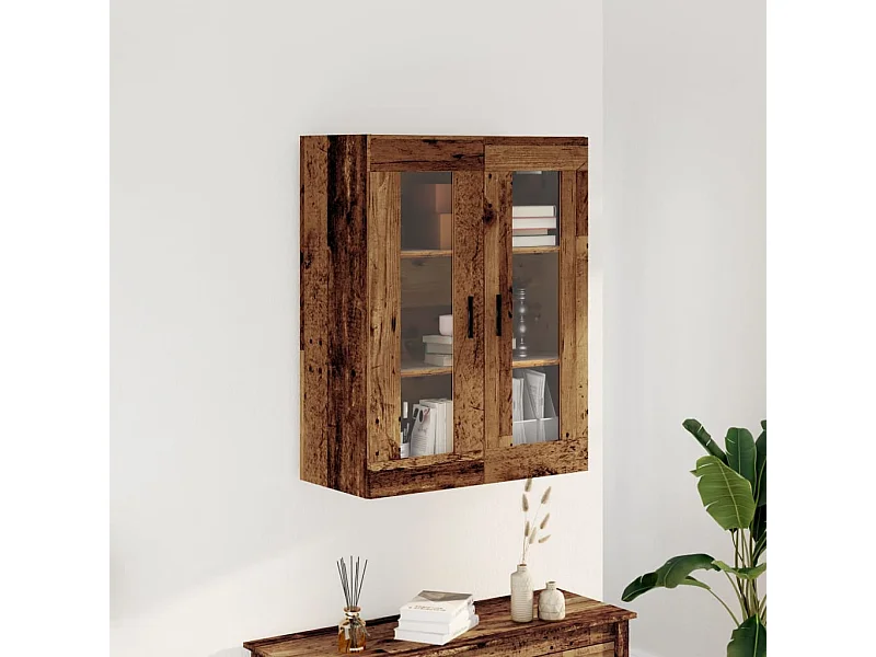 Wandkast 69,5x34x90 cm oud houtkleurig