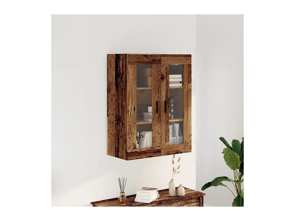 Wandkast 69,5x34x90 cm oud houtkleurig