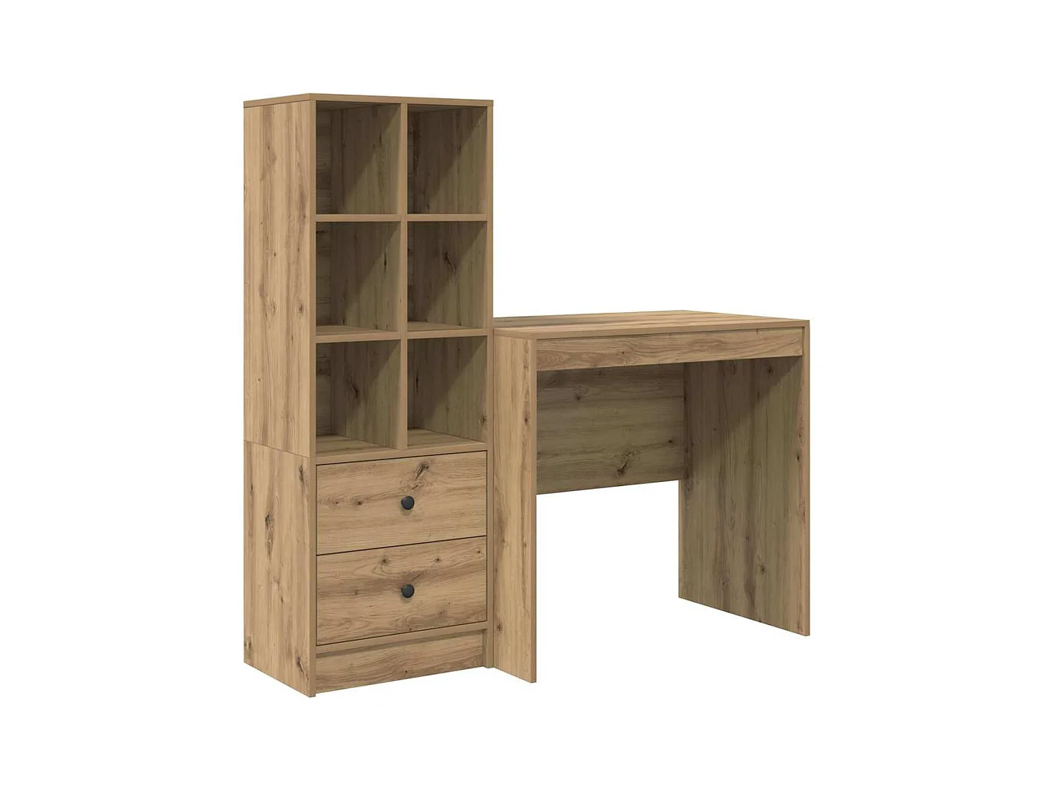 Bureau avec rangement 2 pcs chêne artisanal Bois d'ingénierie
