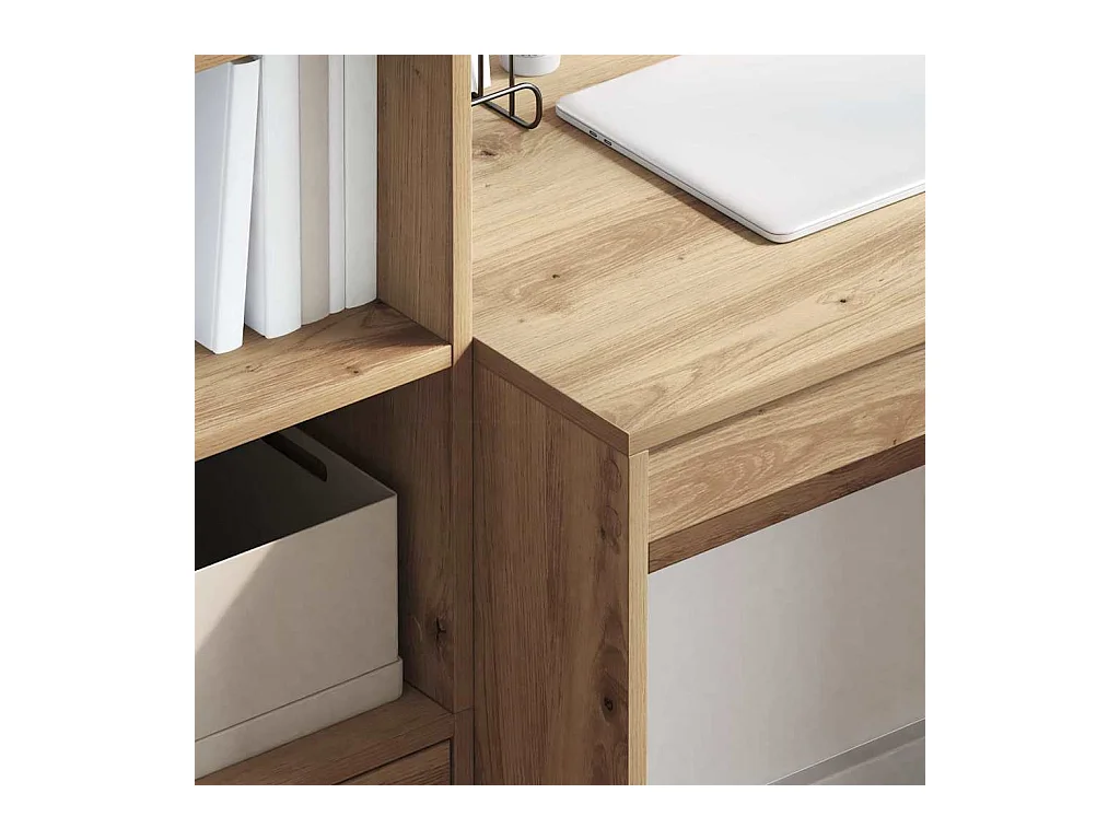 Bureau avec rangement 2 pcs chêne artisanal Bois d'ingénierie