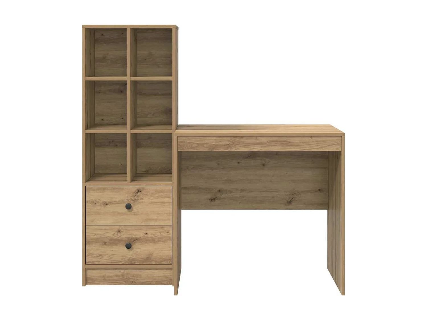 Bureau avec rangement 2 pcs chêne artisanal Bois d'ingénierie