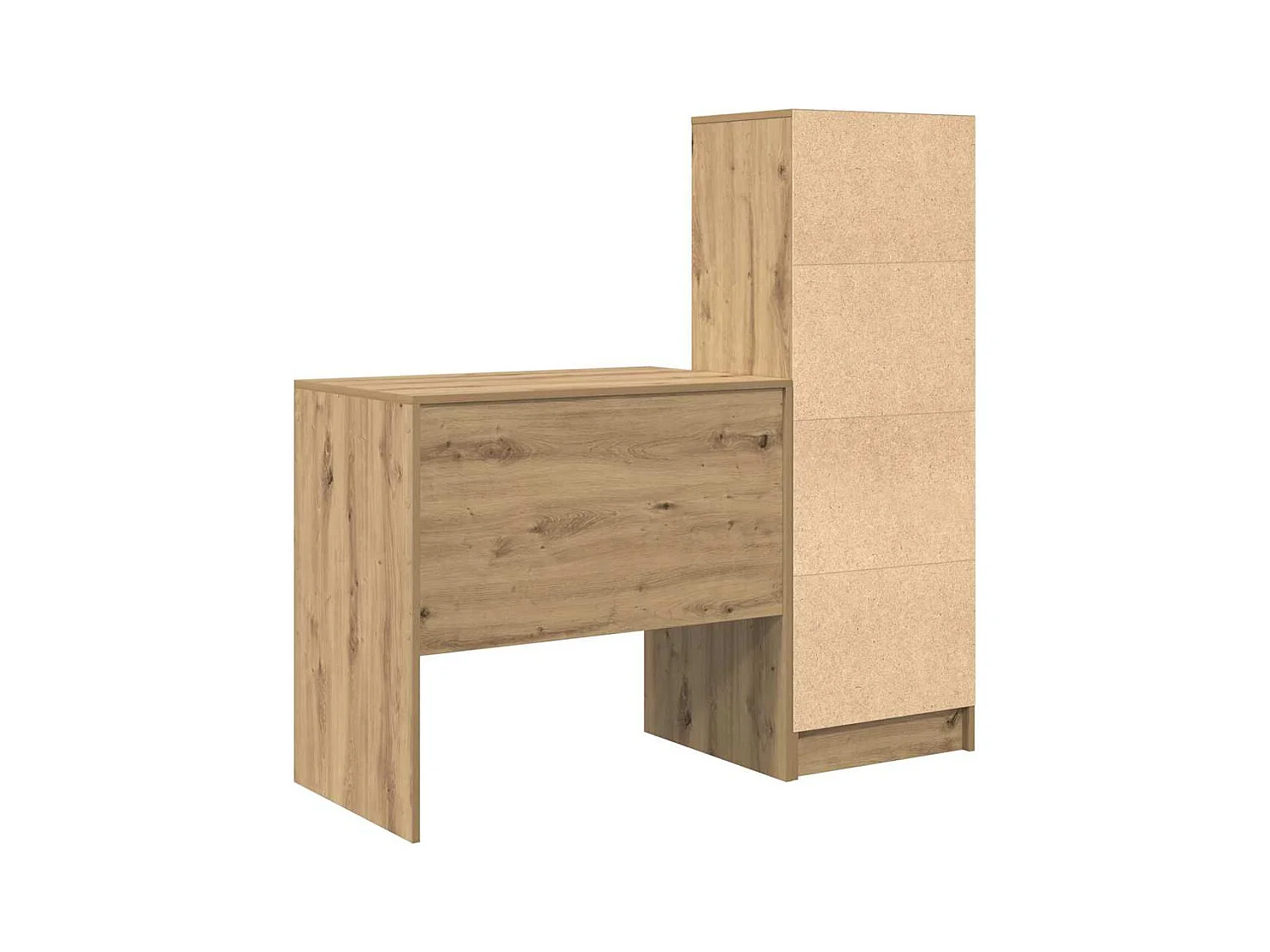 Bureau avec rangement 2 pcs chêne artisanal Bois d'ingénierie