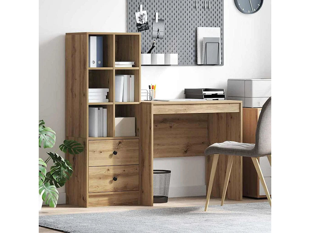Schreibtisch mit Schubladen 2 pcs Artisan-Eiche