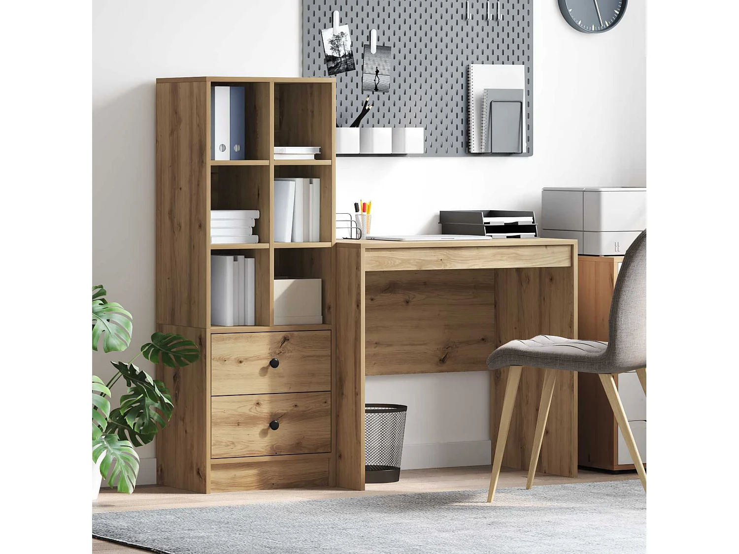 Bureau Chêne artisanal 125,5 x 50 x 127 cm 2 pc