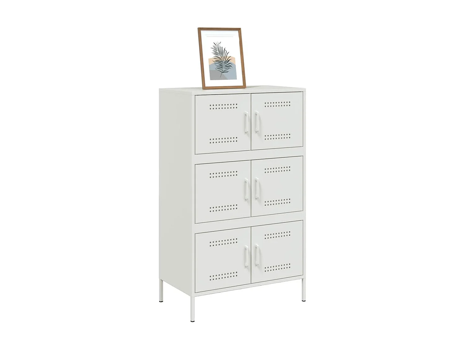 Credenza Bianca 68x39x113 cm in Acciaio