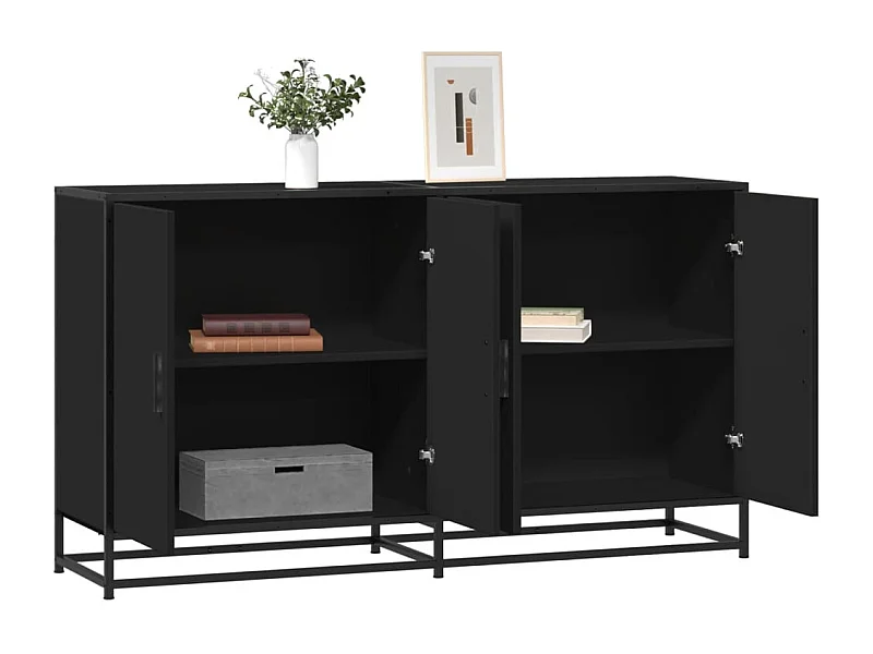 Sideboard Schwarz 134x35x76 cm Holzwerkstoff