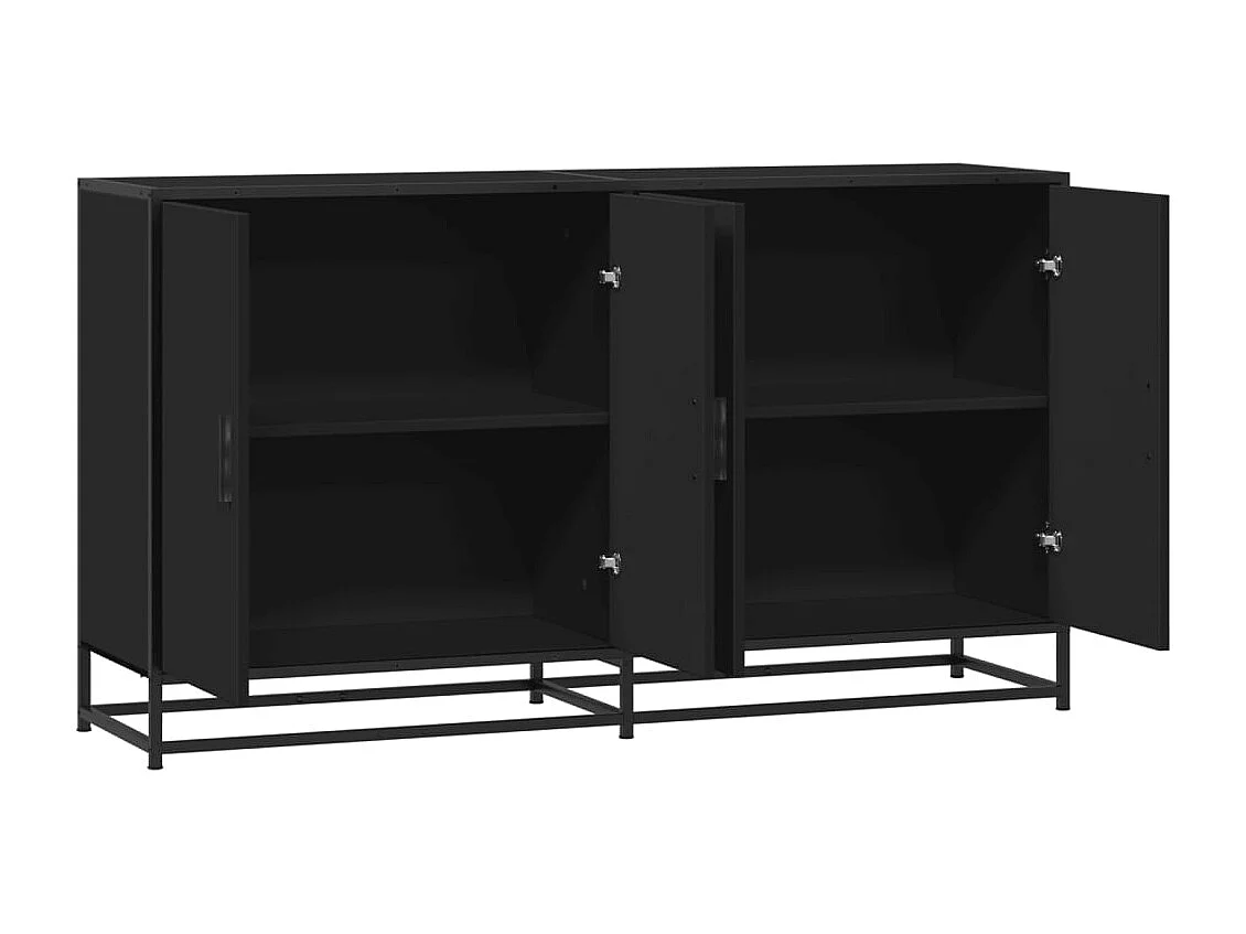 Sideboard Schwarz 134x35x76 cm Holzwerkstoff
