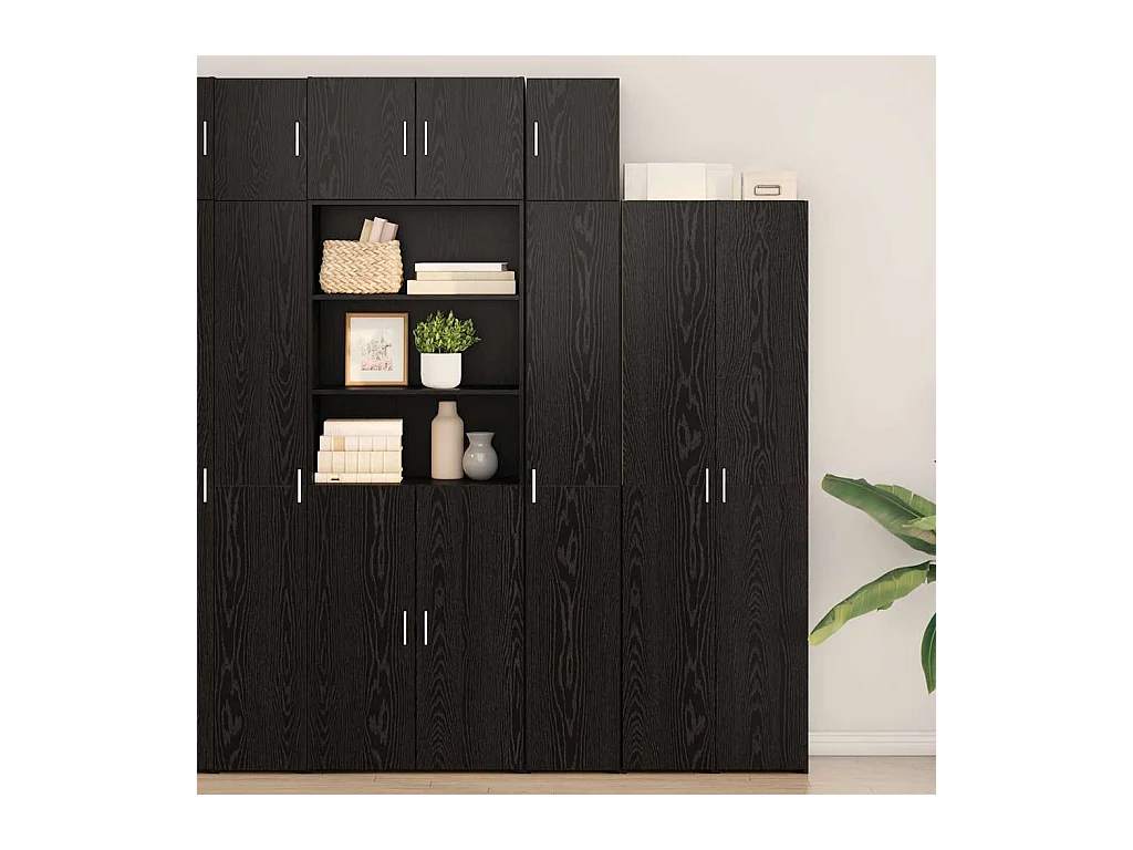 Mobile da Storage Slim Rovere nero 30 x 42.5 x 225 cm