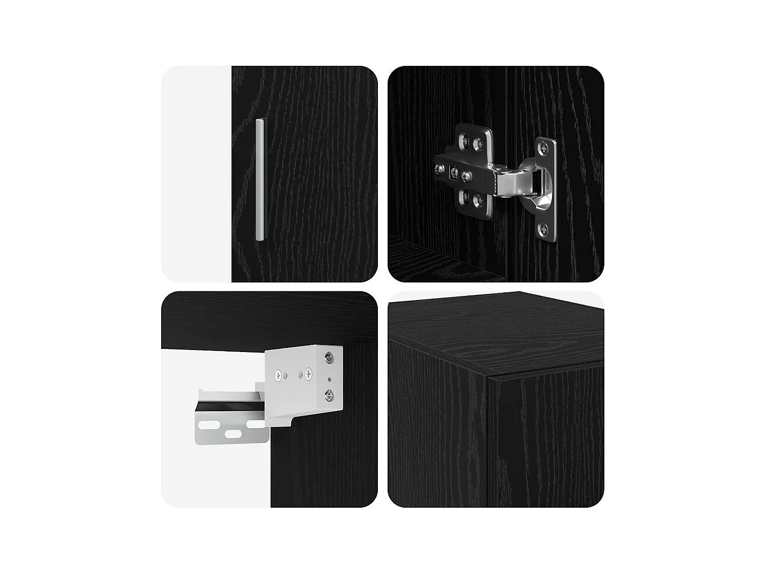 Mobile da Storage Slim Rovere nero 30 x 42.5 x 225 cm